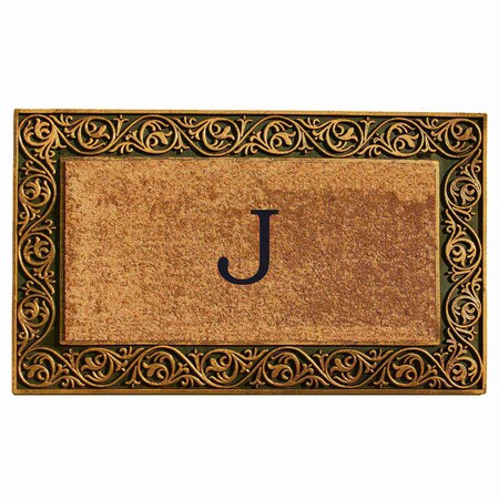 Calloway Mills Monogram Door Mat, Gold, Black, Natural, 18 in W x 30 in L 10001GOLDJ